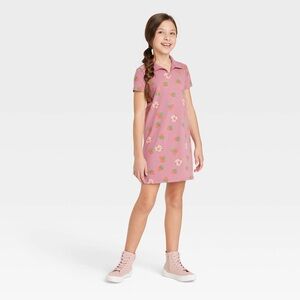 Pink Floral Polo Dress for Girls